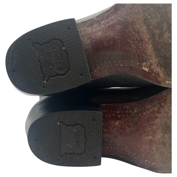 Rudel Embroidered Mid Calf Leather Rodeo Cowboy Western Boots Black Size 9.5D - Picture 8 of 8